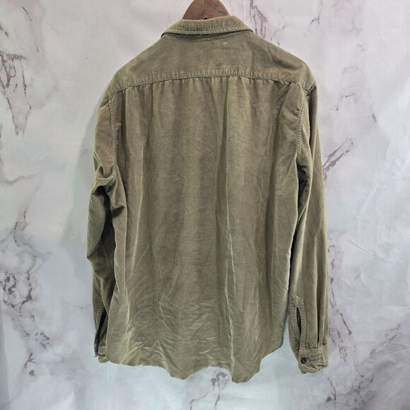 Tailor Vintage Shirt Mens XL Brown Corduroy Button Plaid Reversible Buffalo Blue - Picture 5 of 15